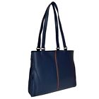 Rowallan Navy Leather Handbag, Shoulder Bag, Shopper