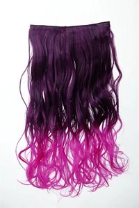 Extension Haarverlängerung Clip-In 5 Clip lockig zweifarbig Ombre Lila 50cm lang - Bild 1 von 1