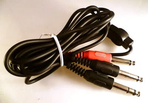 6.35mm Jack Plug Splitter Lead 1 Stereo to 2 Mono 2 Metre OM0636 - Picture 1 of 2
