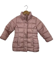 H&M Girls Puffer Jacket Parka Full Zip Pink Size 4-5Y - Picture 1 of 9