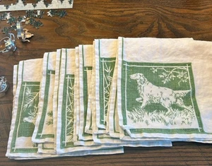 Antike 1940 Abendessen Servietten weiß Leinen Herbst Urlaub Motive individuell Posten 6 16x 16" - Bild 1 von 15