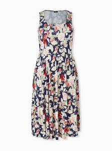 Torrid Damen Midikleid 4 Studio Luxe Ponte Strawbery Print Sommer Cottagecore - Bild 1 von 13