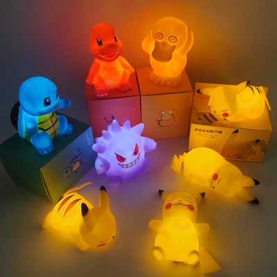 SDW ONLINE Pokemon Night Light Pikachu Gengar Charizard Squirtle Cute Bedside Lamp Gift New