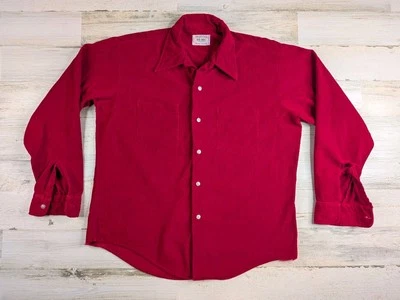 Camisa Big Mac JCPenney vintage años 70 para hombre grande roja pana abotonada* Foto 1 de 4
