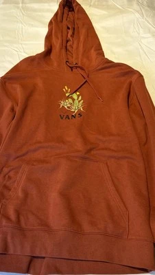 VANS Off The Wall Hooded Long Sleeve Pullover Sweatshirt Rust Color XL Cactus - Image 1 of 4