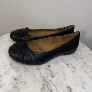 Natural Soul Shoes Womens 8 M Girly Ballet Flats Black Vegan Leather Comfort - Picture 1 of 10