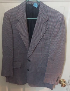 vintage mens plaid stripe blazer jacket sport suit coat 44R - Picture 1 of 15