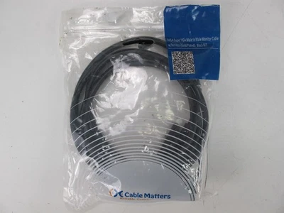 Cable Matters SVGA Super VGA Male to Male Monitor Cable Black 6ft - Image 1 of 4