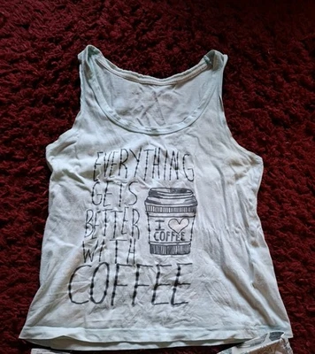 Ladies Peacocks Turquoise Summer Pyjama Vest Style Top - Size 10 - Image 1 of 3