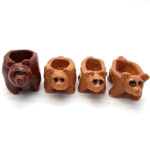 Pizzico ceramica fatto a mano famiglia di 4 orsetti in miniatura decorazione mensola casa - Foto 1 di 24