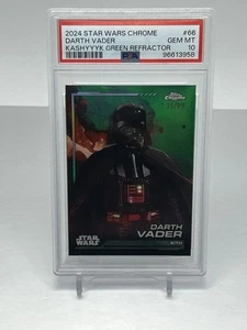 2024 Topps Star Wars Chrome 66 Darth Vader Kashyyyk Green Refractor 35/99 PSA 10 - Picture 1 of 2