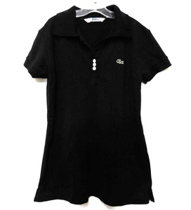 Lacoste Classic Pique Polo Shirt Boys Girls Youth XXL Black Short Sleeve - Picture 1 of 5