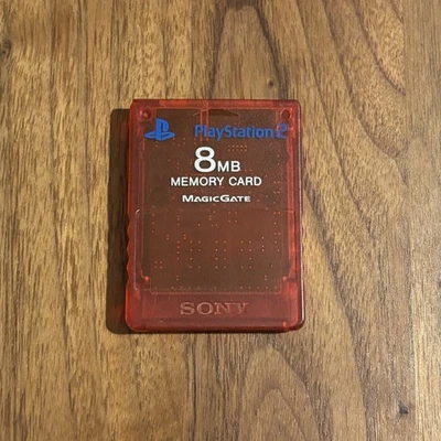 Memory Card Originale Sony 8MB Rosso Trasparente Originale Perfetta - Immagine 1 di 3