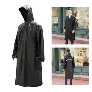 Raincoat Waterproof Poncho Jacket Reflective Rainwear Rain Coat for Travel - Picture 1 of 7
