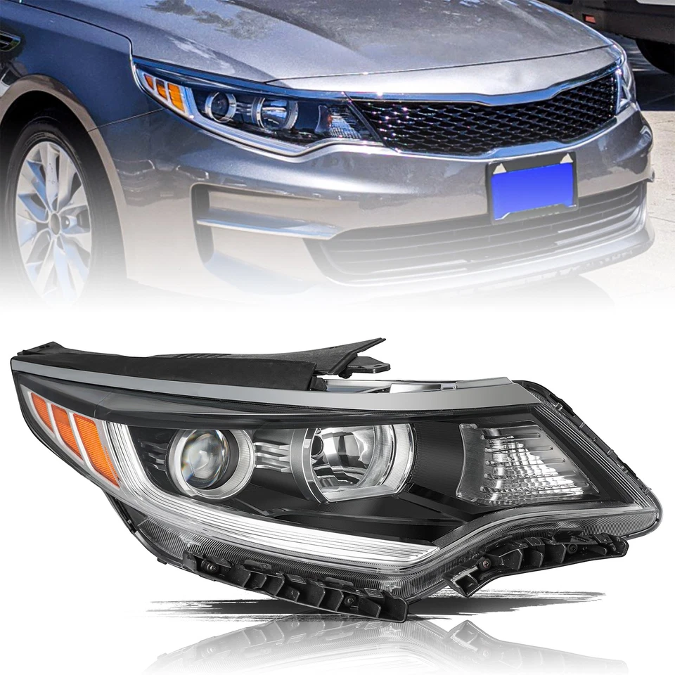 Proyector halógeno para Kia Optima 2016-2018 sin LED DRL faro pasajero derecho Foto 1 de 1