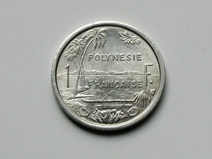Französisch-Polynesien (Frankreich) 1965 1 FRANC Aluminium Münze vz mit getöntem Glanz - Bild 1 von 2