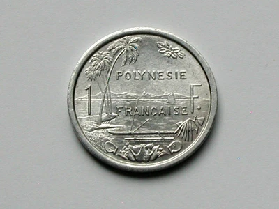 French Polynesia (France) 1965 1 FRANC Aluminum Coin AU with Toned-Lustre - Image 1 of 2