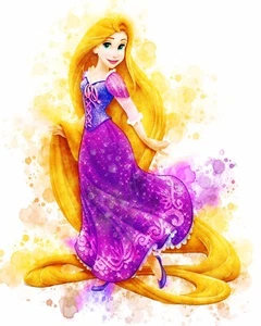 Disney Princess Rapunzel Art Print A4 - Picture 1 of 1