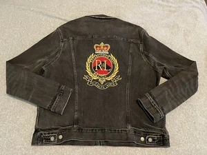 Polo Ralph Lauren Denim Trucker Jean Jacket Gold Crown Crest XXL 2XL NWT - Picture 1 of 8