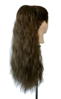 Pieza de pelo de cola de caballo ondulada súper gruesa marrón chocolate 22" #6 180 g PVP £29 Foto 1 de 2