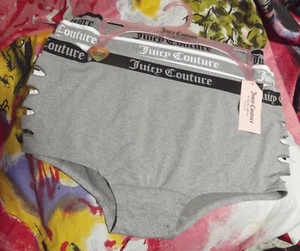 3 JUICY COUTURE JC3738 3PKC PLUS SIZE SEXY SIDE CUTOUTS MF BOYSHORT PANTIES 2X - Picture 1 of 2