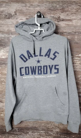 Authentic Dallas Cowboys Hoodie National Football League Gray Thick Drawstring Cover