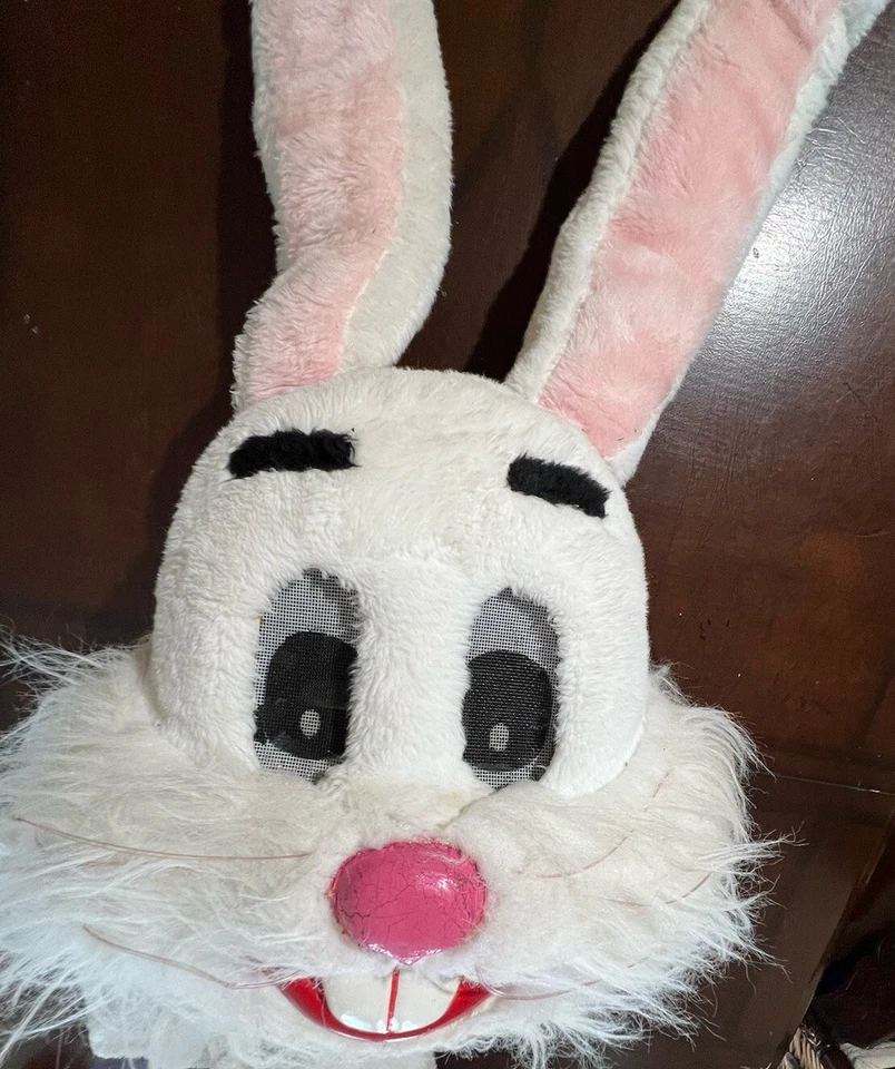 Easter Rabbit Bunny Costume Complete Mascot Cosplay White Big Head Adult Vintage - Image 1 of 4