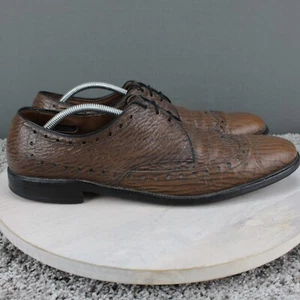Zapatos Oxford Allen Edmonds Nassau vintage de piel de tiburón para hombre 14 AAA marrón punta de ala - Imagen 1 de 10