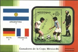 Nicaragua block171 (complete issue) used 1986 Football-WM ´86,  - Picture 1 of 1