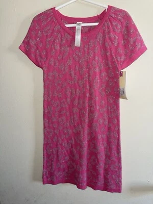 Vestido suéter Cherokee rosa e prata manga curta 5T novo com etiqueta - Imagem 1 de 2