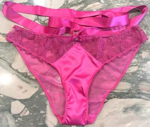 NEW Victoria Secret Very Sexy Heart Embroidery Ribbon Cheeky - Fuchsia Frenzy XL - Picture 1 of 6