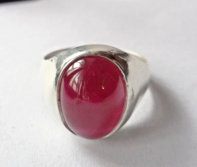 Natural 5Ct Oval Cut Red Onyx Gemstone 925 Sterling Silver man's Ring - Image 1 of 4