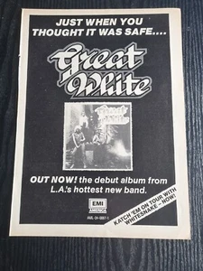 GREAT WHITE DEBUT ORIGINAL 1984 ROCK MUSIC ALBUM ADVERT 8.5X11" POSTER - Imagen 1 de 3