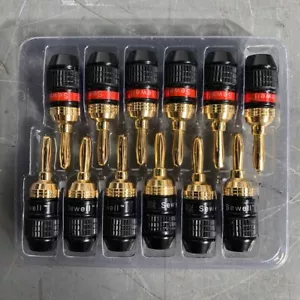 Sewell Direct SW-29863-6 Riegel 6 Paar Bananenstecker, vergoldete Lautsprecherstecker - Bild 1 von 2