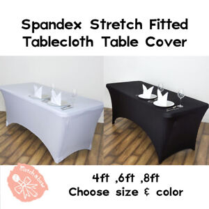 Spandex 4ft ,6ft ,8ft Stretch Fitted Tablecloth Table Cover Wedding Event
