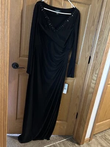 Nuovo con etichette - Lauren Ralph Lauren donna taglia 14 nero lungo - Foto 1 di 12