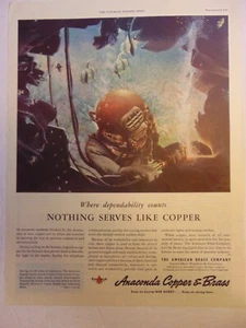 1945 BRASS DIVING HELMET WELDER ANACONDA COPPER & BRASS vintage art print ad - Picture 1 of 1