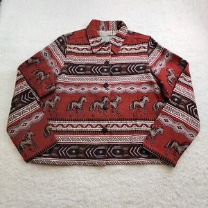 New Direction Blazer Jacket Lg Southwestern Horses Equestrian Tapestry Canyon - Picture 1 of 9