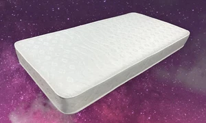 New Basic Budget White Damask Spring Mattress. 3ft Single 2ft6 Small, Shorty - Picture 1 of 6