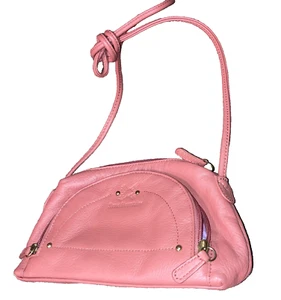 Stone Mountain Soft Mauve Leather Purse Handbag 2 zipper 10x6" Great detail NEW - Picture 1 of 15