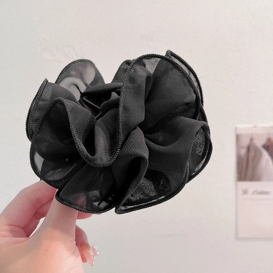 Chiffon Ribbon Flower Rose Hair Clips Women  Hairpin Bow Grab Clip Hair Claw - Image 1 of 4