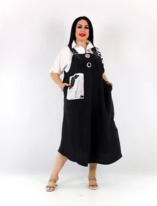 Darkwin 2-teiliges Kleiderset, Gr. 20/2 Made in Turkey, schwarz-weiß Lagenlook - Bild 1 von 7