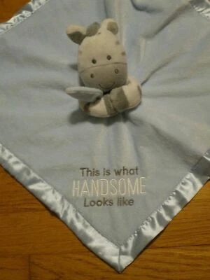 Carter's "HANDSOME" Zebra Rattle Security Blanket/Lovey - Image 1 of 4