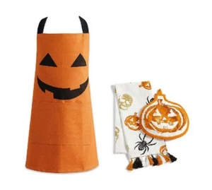 Delantal de Halloween Jack O'Lantern Chef + Polvo de calabaza a juego + Toalla espeluznante - Imagen 1 de 3