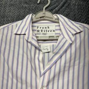 Frank & Eileen Frank Hemd Damen S Relaxed Fit Rosa Blau Streifen Knopfleiste Baumwolle - Bild 1 von 11