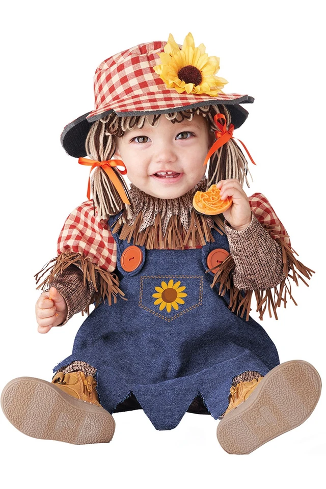 Lil Niñas Lindo Espantapájaros Infantil Disfraz Vestido Sombrero Pantalones Halloween 1020 076 Foto 1 de 1