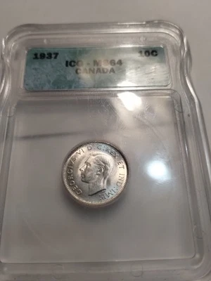 Canada 1937 Silver 10 Cents ICG MS-64 - Image 1 of 4