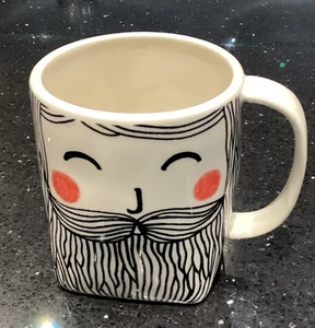 Taza Anthropologie Kristina Saywell Cara Amigable Barba Hombre Krafty K Diseño Taza - Imagen 1 de 6
