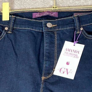 Gloria Vanderbilt Amanda Tapered Jeans Women's 16 Blue Cotton Slim Fit Mid-Rise - Picture 1 of 23