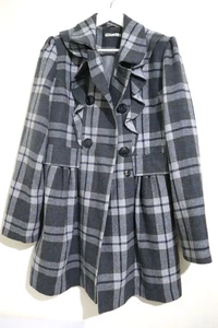 Hot Options Vintage Womens Size 14 Check Insulated Double Breasted Over Coat - Picture 1 of 7